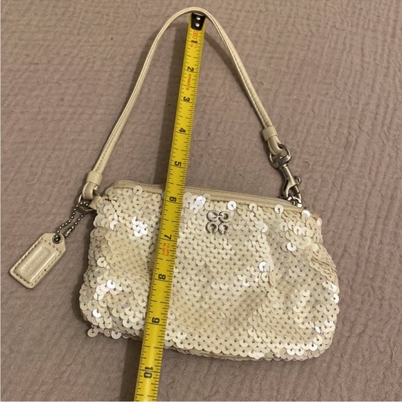 Coach Sequin Cream Clutch Bag - Picture 2 of 6
